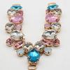 1pc/batch 110mm Pink Waterdrop Diamond Rhinestone Chain Acrylic Bikini Buckle DIY Hand Sewn Beach Shoes Apparel