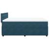 Box Spring Bed with Mattress Blue 140 X 190 Cm Velvet