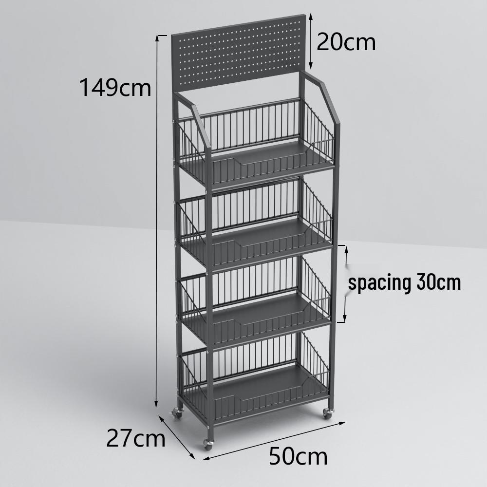 Freestanding Multilayer Snack & Beverage Display Rack for Convenience and Home Use