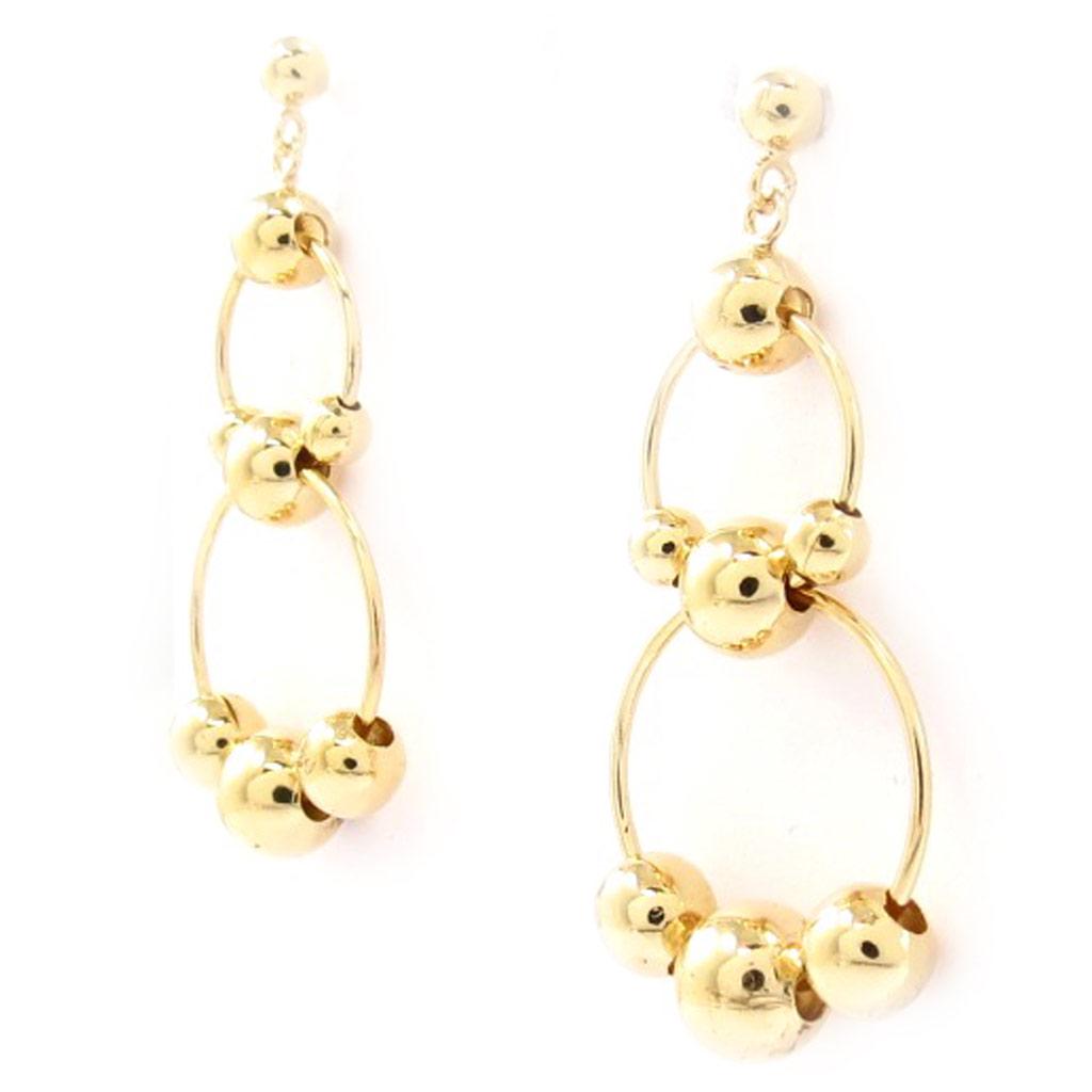 Les Trésors De Lily [F9207] - Boucles Plaqué Or 'Chorégraphie' doré - 35x20 mm