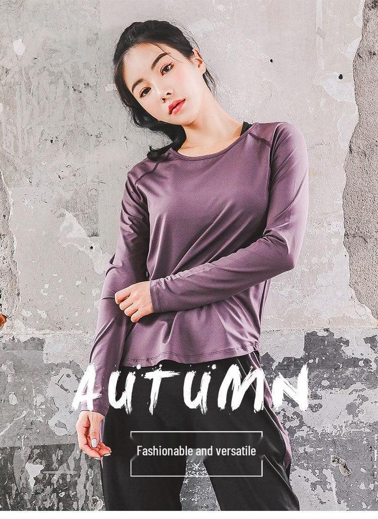 Women's Quick Dry Slimming Long Sleeve Yoga & Running Top - Plus Size, Autumn Style