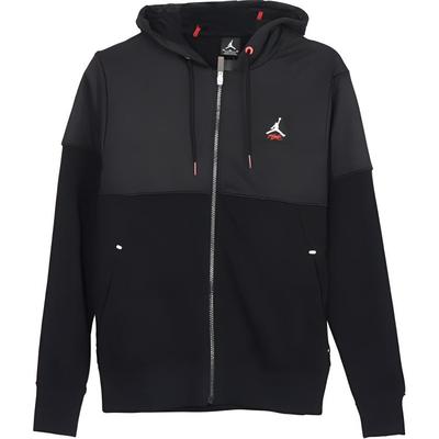 Veste à capuche zippée de sport décontractée d'extérieur Color Block pour hommes vestes Noir 637261-011