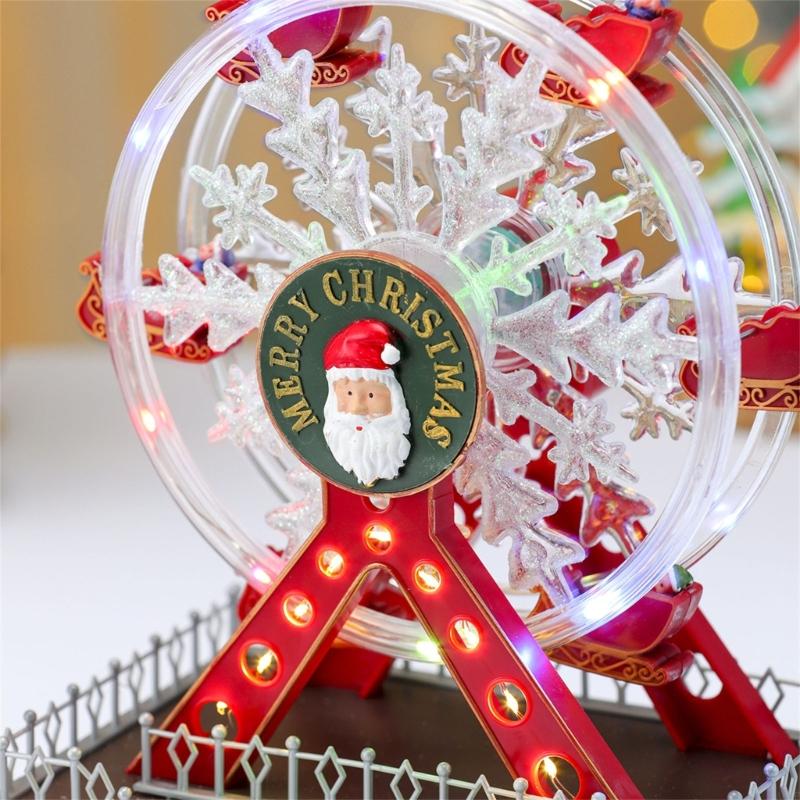 Musical Rotating Ferris Wheel Decorative Music Box 360 Degree LED Lights USB A0KF