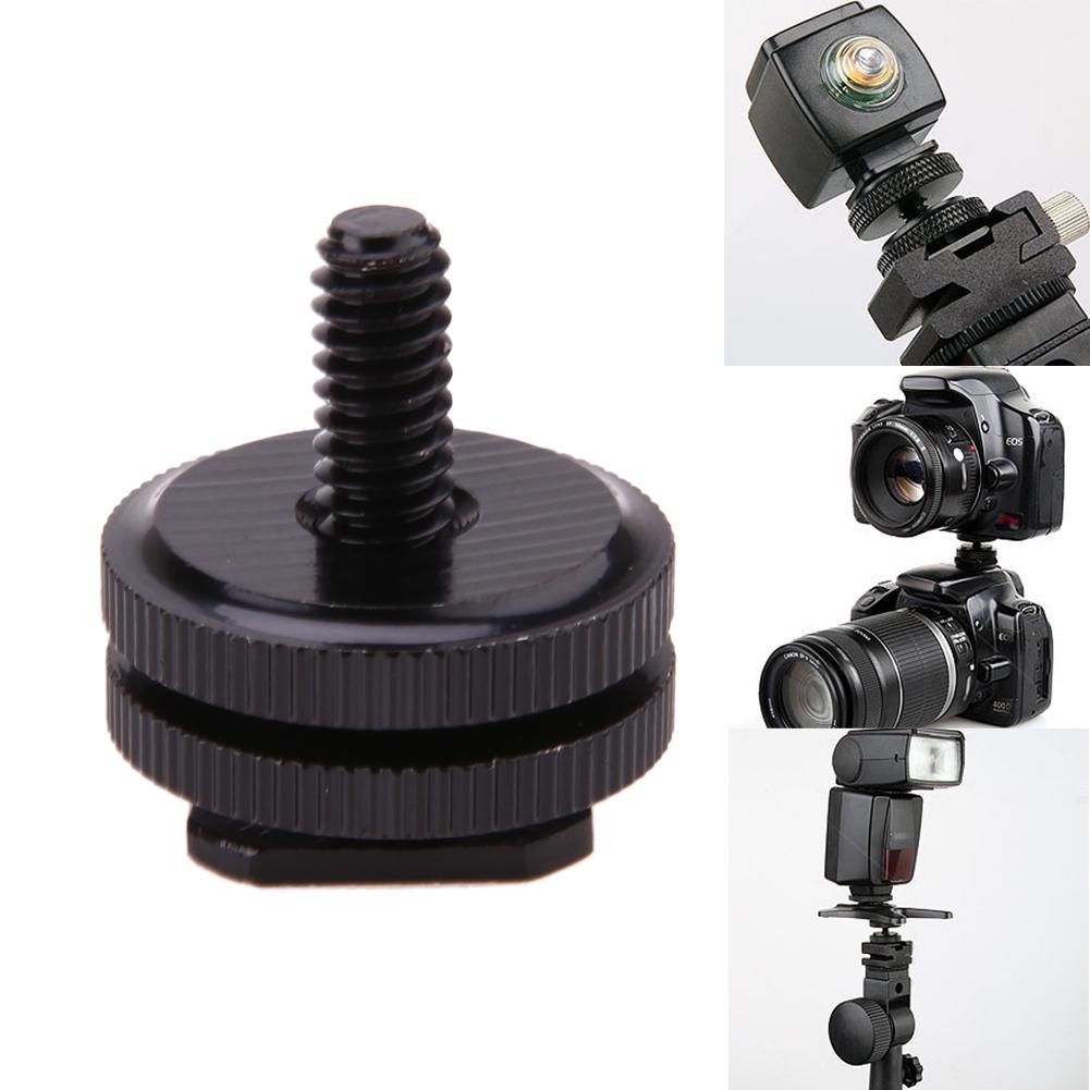 1/4 Inch Tripod Screw To Flash Hot Shoe Adapter Tripod Mount Screw Hot Cold Shoe Connector for Camera Studio Accessory