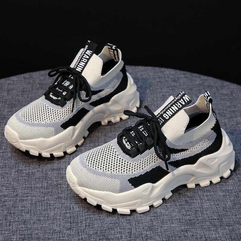 Platform dad shoes women's new fly-woven breathable sports shoes trendy casual women's shoes