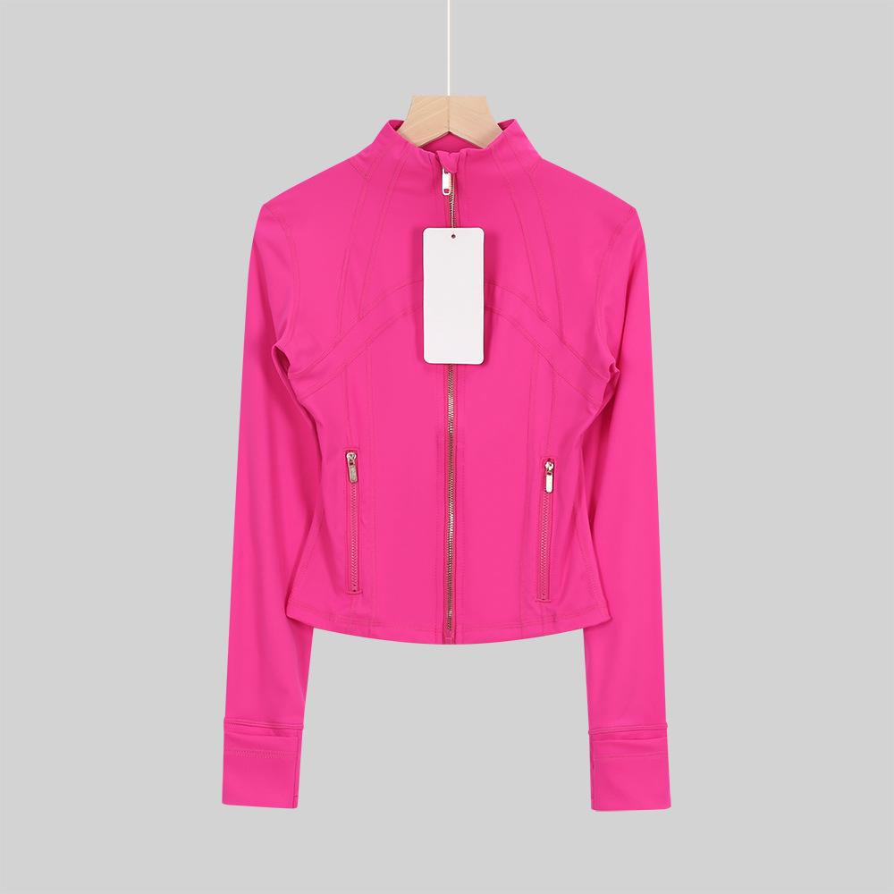 LULULACIE Women's Gold Zipper Stand-up Collar Slim Fit Sports Jacket