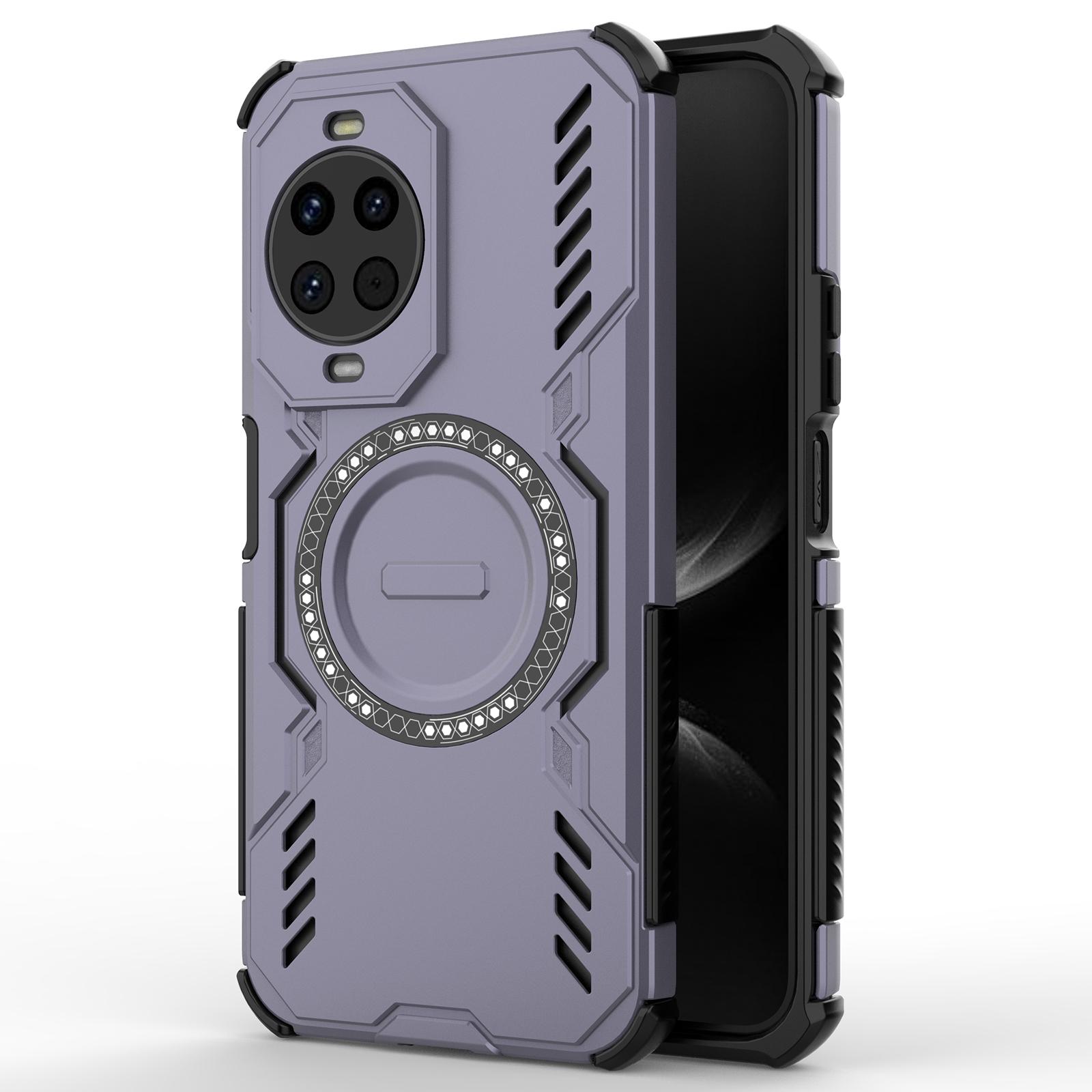 

For Huawei nova 14 5G Magnetic Case Butterfly Armor Hollow Heat Dissipation PC+TPU Phone Cover Purple