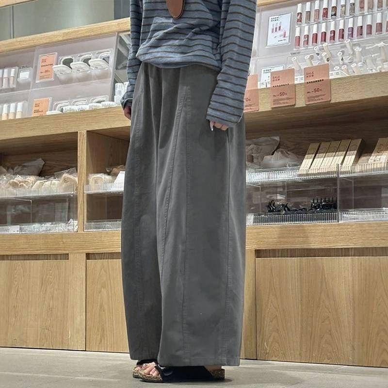 Spring Apricot High Waist Balloon Pants - Women's Loose, Slimming Wide-Leg Casual Cropped Style