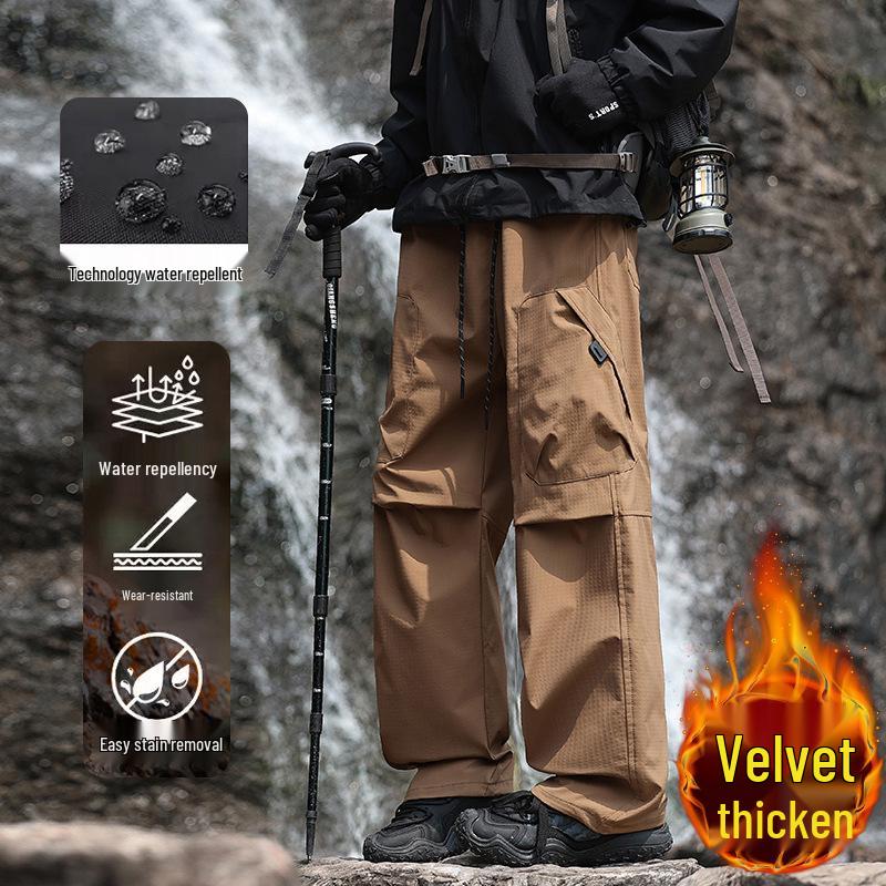 Men's American Style Cargo Pants: Loose, Water-Repellent Outdoor Work and Casual Wear for Autumn/Winter.