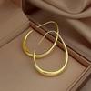 Waterdrop Shaped Big Hoop Earrings for Women Minimalist Metal Earrings Daily Wear Temperament Statement Jewelry Drop Ship