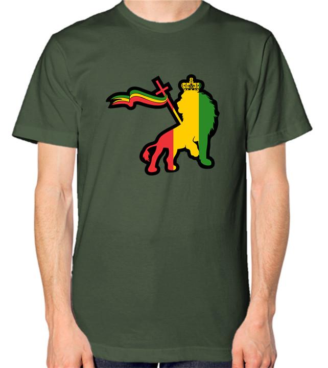 Lion T-Shirt Men Ladies Unisex Conquer Rasta Reggae Rastafarian Top S