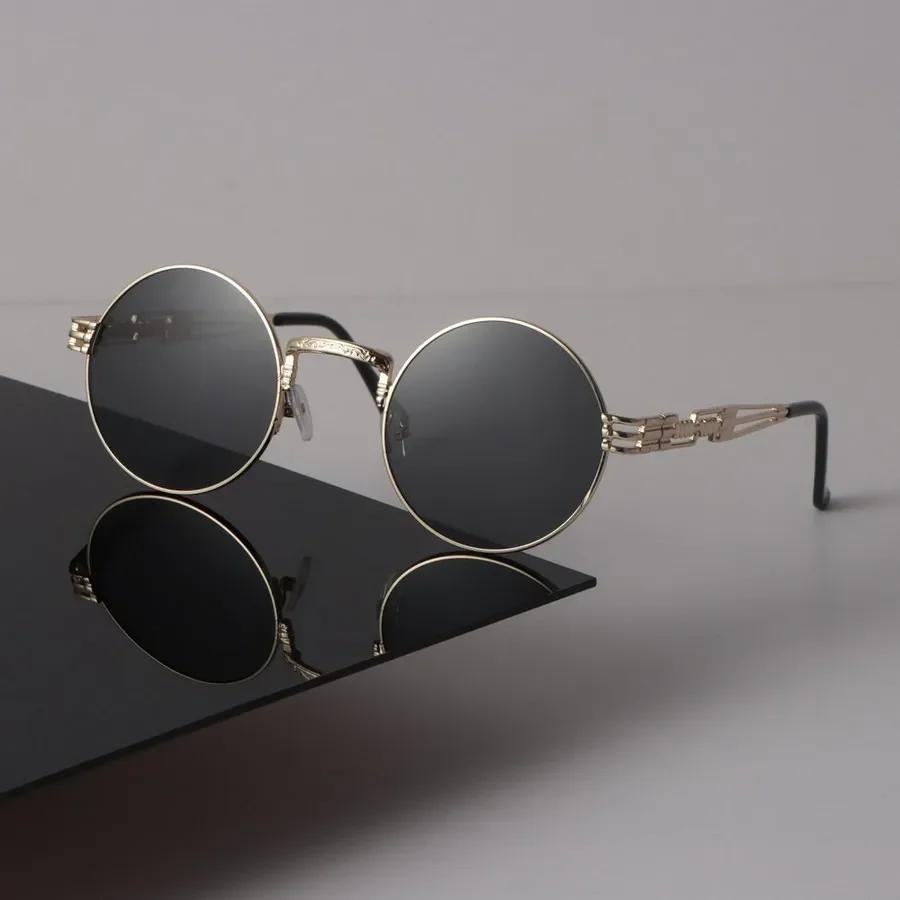 Retro Sunglasses Women Men Round Mirror Clear Luxury Eyewear Sexy Designer Brand Black Sun Glasses For Female Male