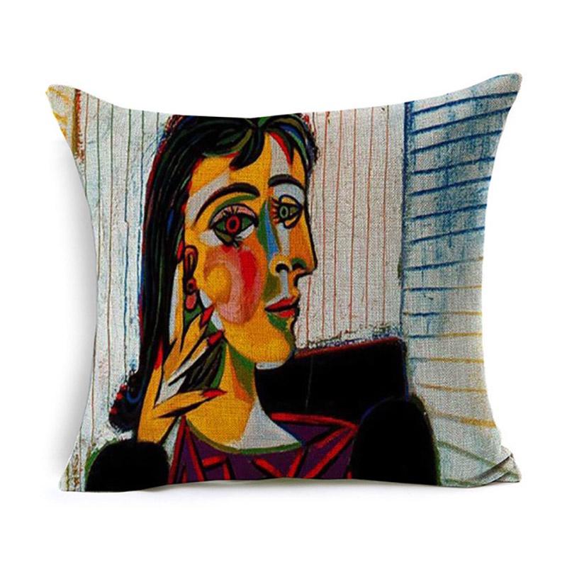 Luxurious Van Gogh Starry Night Square Cushion Covers With Premium Cotton Linen