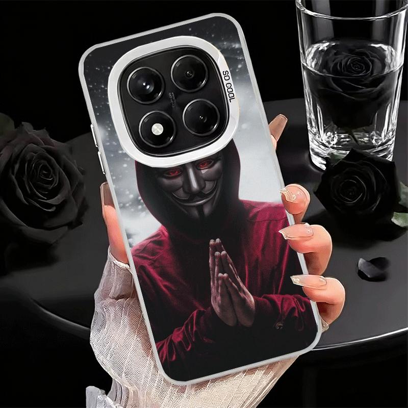 Anonymous V Mask Soft Phone Case for Samsung Galaxy S24 S25 FE S26 Edge S23 Ultra S22 Plus S21 + Shockproof Cover Back Shell