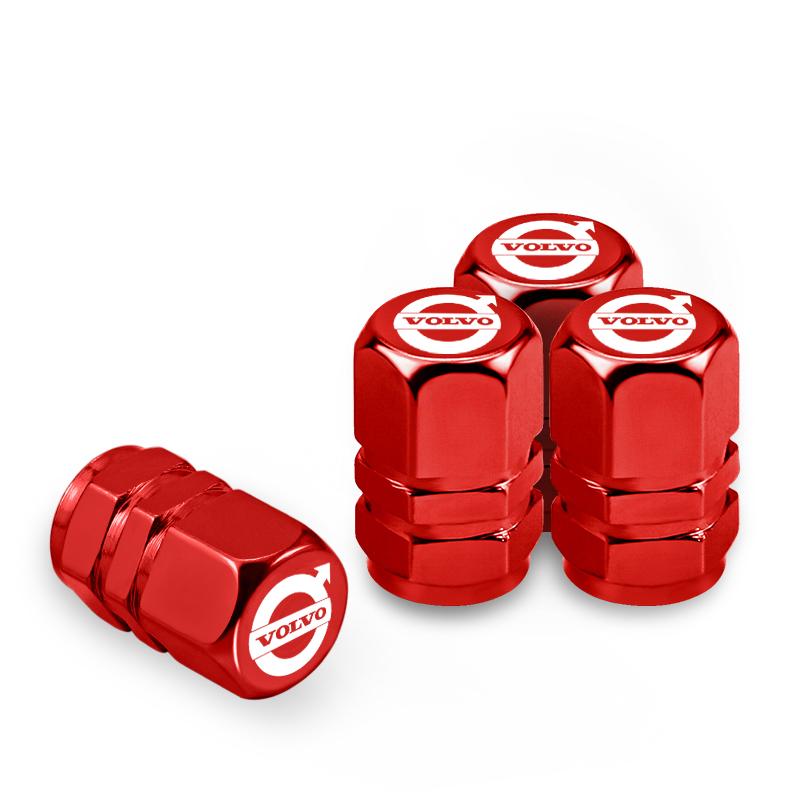 4Pcs Car Tire Valve Stem Cap Titanium Alloy Tyre Caps Cover For Volvo EX30 XC60 XC40 V60 V40 XC90 XC70 V50 S60 V70 S90 AWD EX90