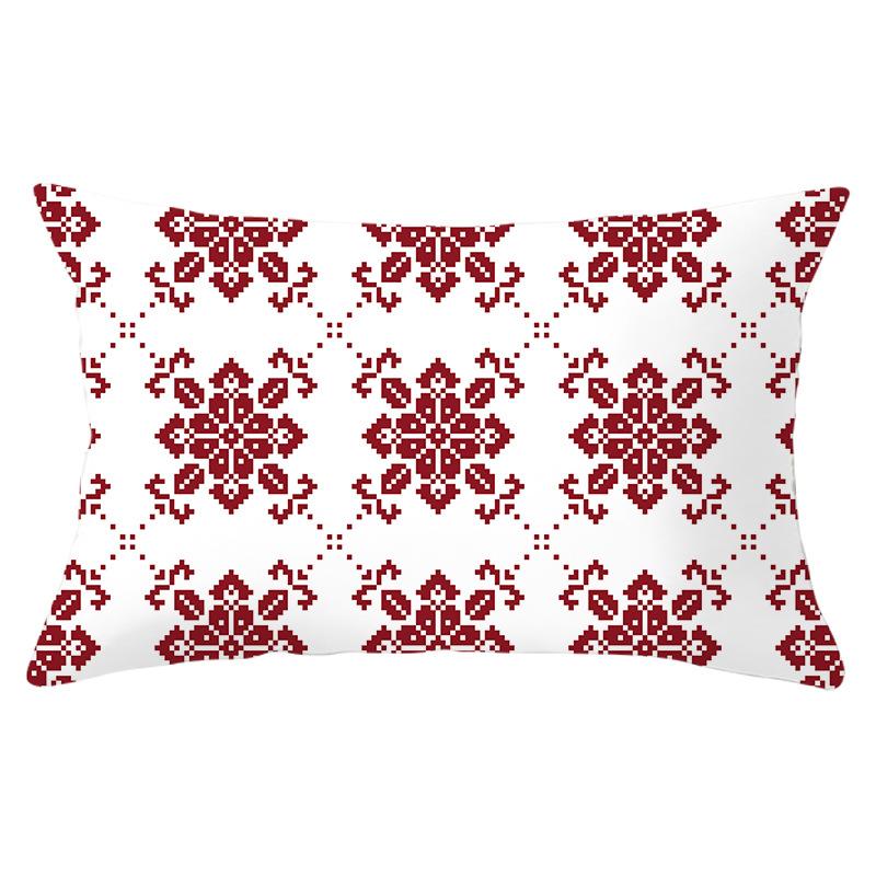 New Christmas Red Series Peach Skin Waist Pillowcase Home Accessories Sofa Cushion Cover Throw Pillow Cover