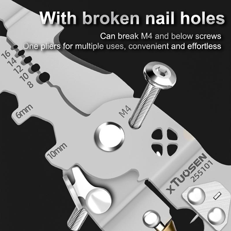 Foldalbe Wire Stripping Pliers Voltage Testing Cable Cutting Crimping Pliers Multifunctional Wire Stripper Electrician Pliers