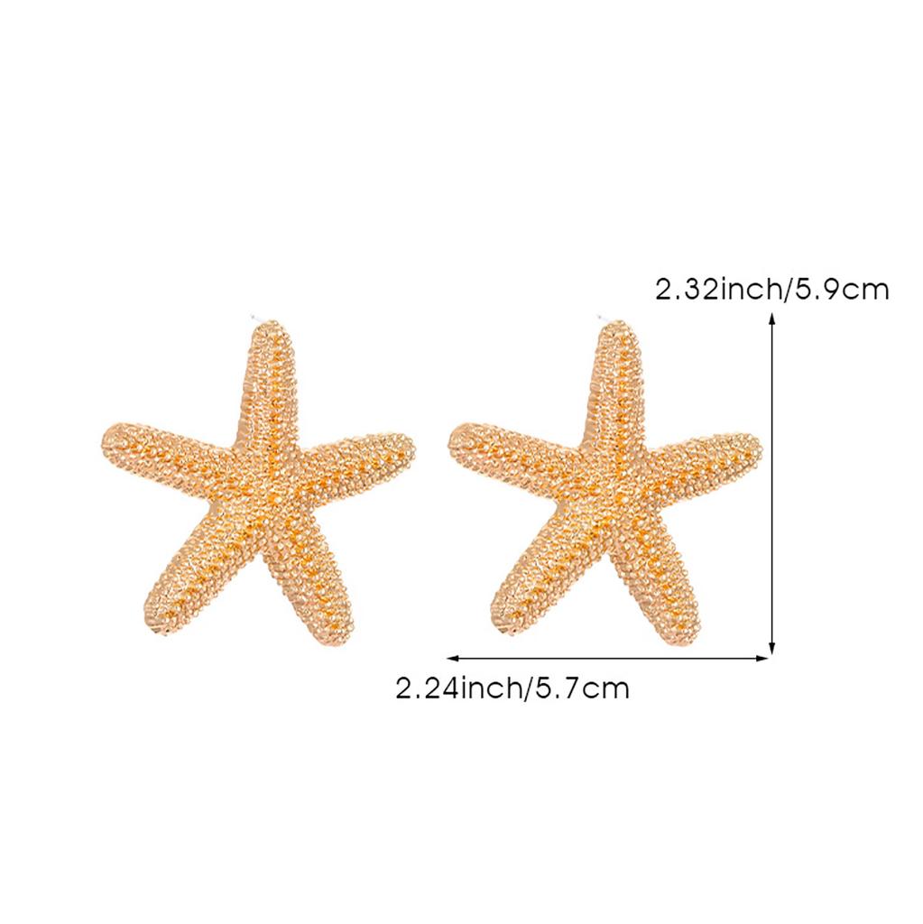 Fashion Versatile High End Personality Sea Star Inlaid Colored Imitation Diamond Design Earrings For Women