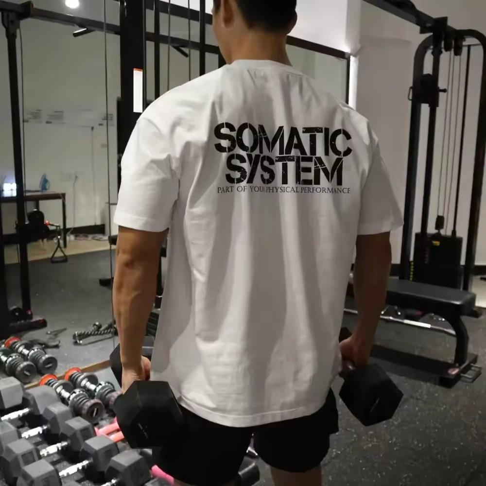 

Спортивная футболка с коротким рукавом для мужчин, свободная, модная, брендовая, для фитнес-тренировок, для развития мышц, фитнес, брат собаки, летняя, тонкая, Инс супер огонь XXXXXL