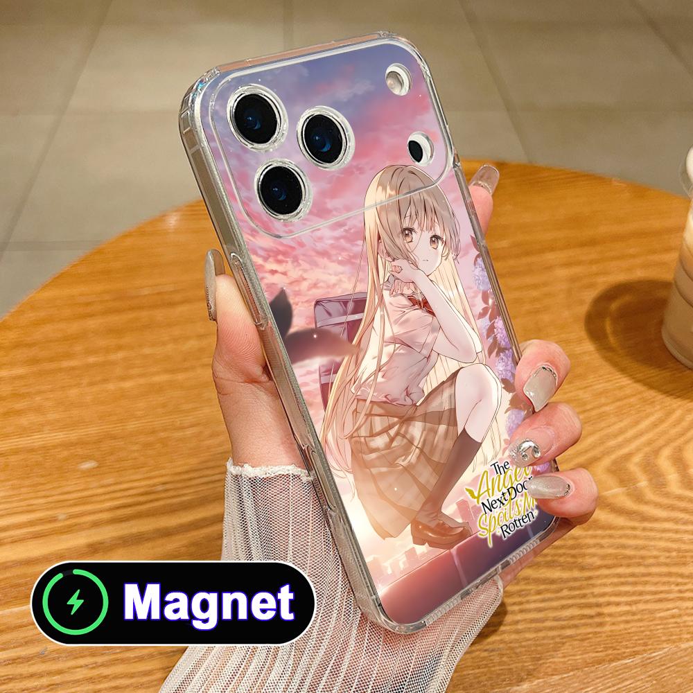 Angel Mahiru Shina Phone Case for iPhone 17 16 15 14 13 12 11 Air Pro Max Plus Mini Soft TPU Clear Magsafe Cover