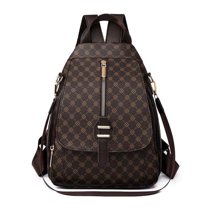 Backpack women's new Korean version of soft leather backpack fashionable and simple multi-purpose messenger breast bag women's small backpack tide