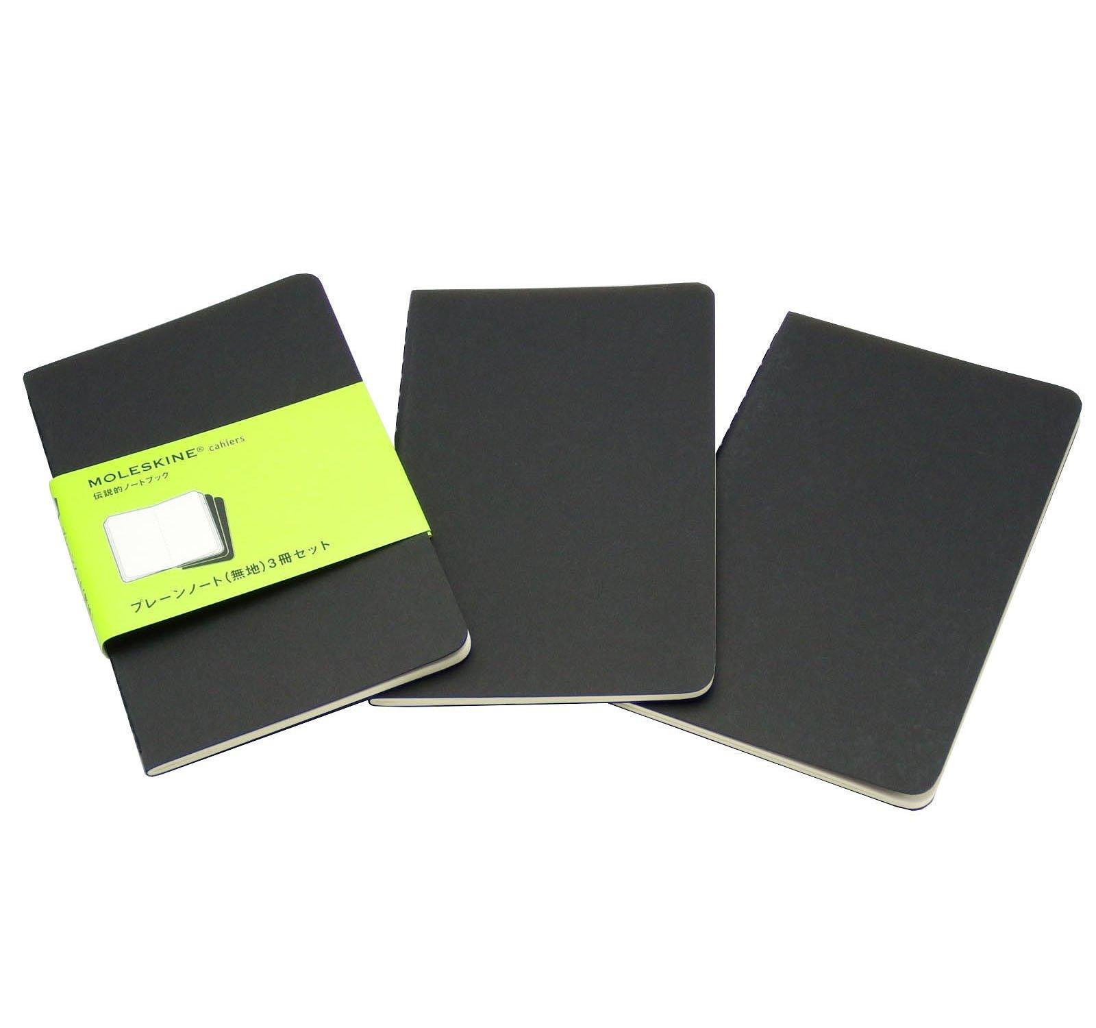 

Moleskine Note Cahier Journal Plain Set of 3 QP313 PKT Black (Твердый цвет)