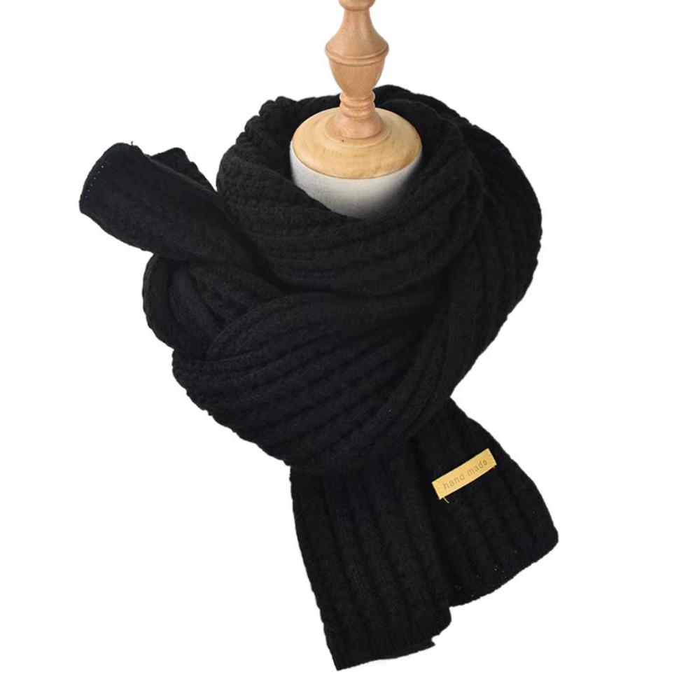 Solid Color Long Scarves Thickened Neckerchief Fashion Women Scarf  Male and Female чёрный