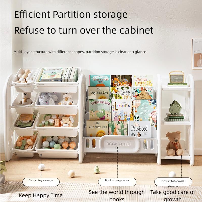 Children's Toy Storage Rack, Baby Picture Book Rack, Bookshelf, Living Room Large-Capacity Storage Organizer, Storage Cabinet