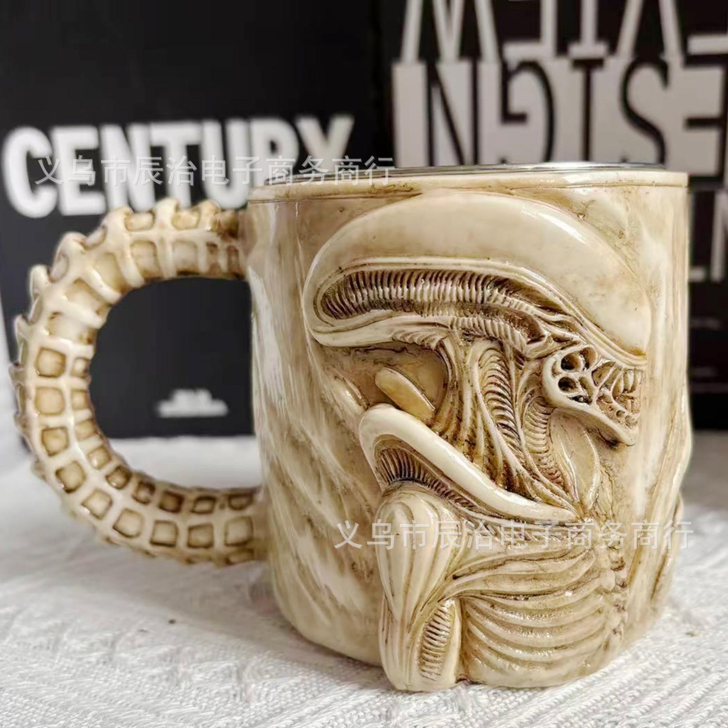 New Xenomorph Mug 3D 3D 3D Embossed Coffee Cup Resin Crafts