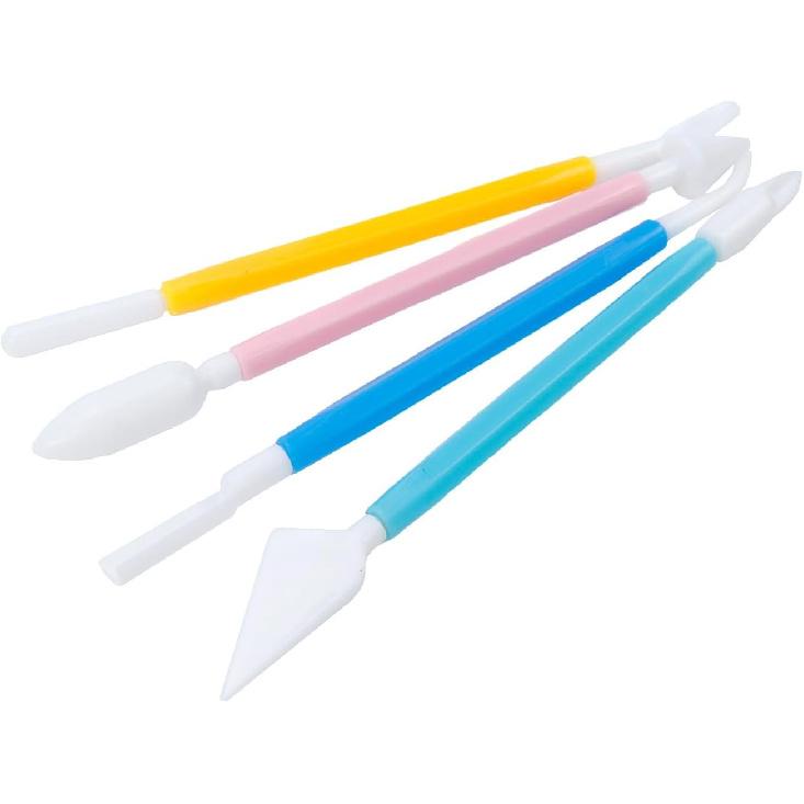 Antrader Cake Decorating Metal Ball Fondant Tool,Double Ended Sculpting Tools Set 8 PCS Clay Indentation Tools and 4 PCS Stainless Steel Dotting