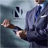 [The Navy] Necktie, JAPAN Brand, Kyoto Nishijin-ori Fabric, Hand-stitched by Uji Craftsmen, 100% Silk, Navy Blue, Glen Check Pattern, Perfect Gift