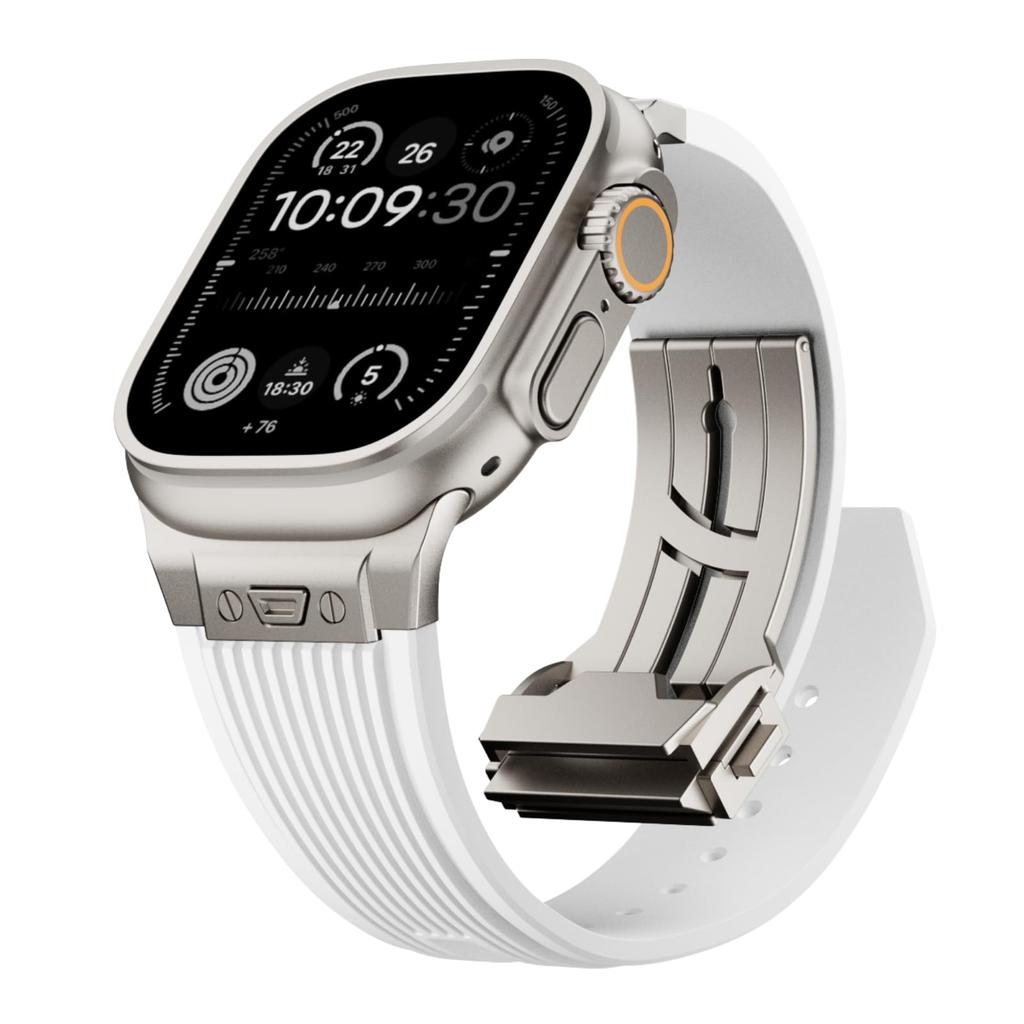 Luxury Strap for Apple Watch Band Ultra 3 49mm Series 11 10 46mm 9 8 7 45mm Sports Silicone Bracelet Belt Iwatch 6 SE 5 44mm