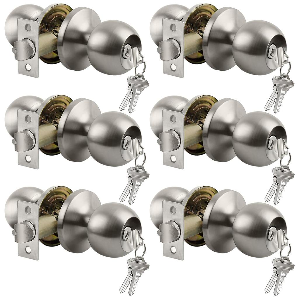 BESTTEN Keyed Entry Door Knob, Heavy Duty Entrance Door Lock, Matte Black | Easy Installation, Universal design