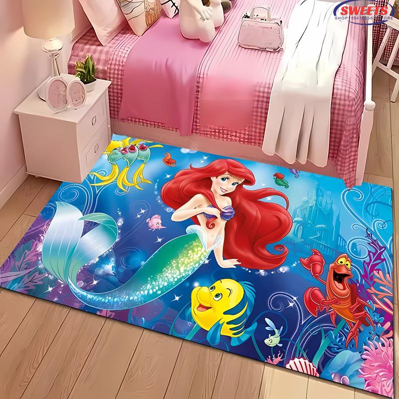 New Shelves! Little Mermaid Ariel Princess Carpet, Living Room Bedroom Office Area Kid's Room of Choice,Non-slip Mat Potdemiel