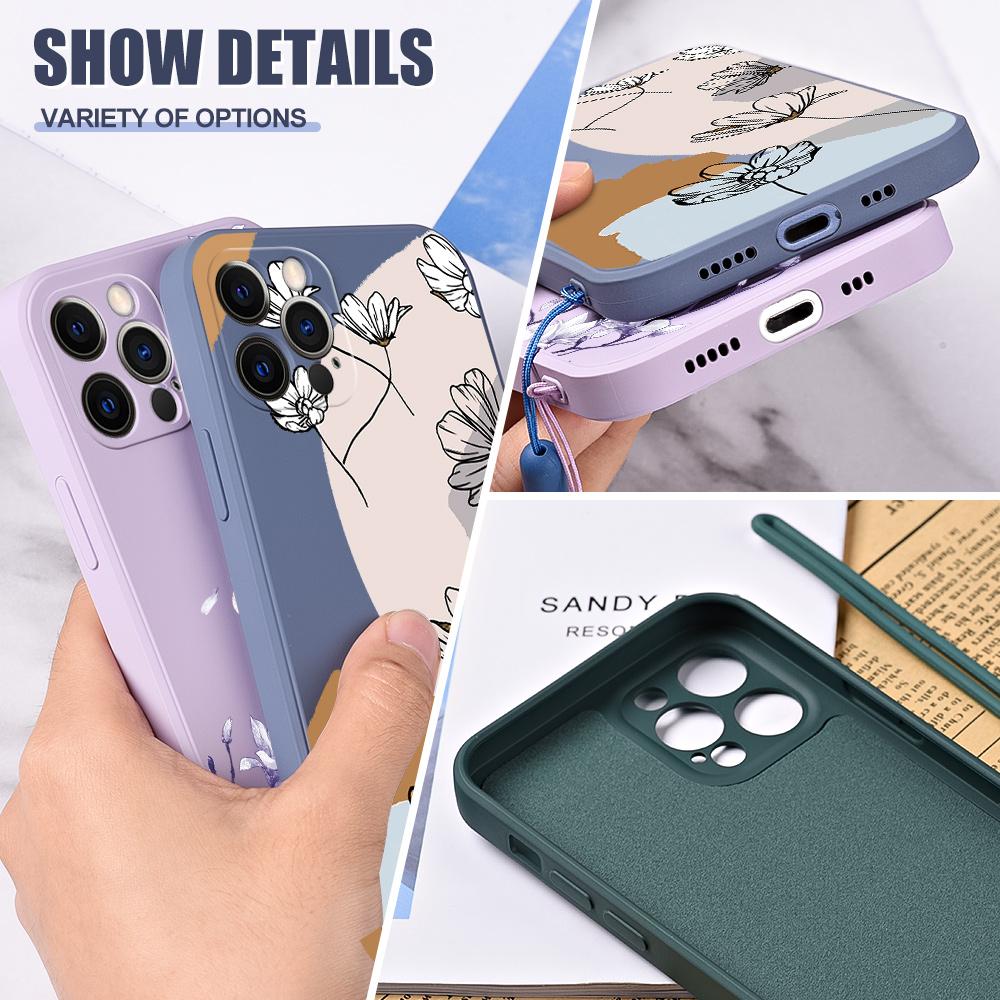 Blomster Silikondeksel For Xiaomi Redmi Note 11 Pro Plus 11pro+ 5G 10 8 9 Pro Max 9t 9s 10s Sommerfugl Telefondeksel med Lanyard