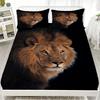 Lion 3D Personalized Fitted Sheet Set- Queen Size King Size Lncluding At Least One Pillowcase For Kids Adults