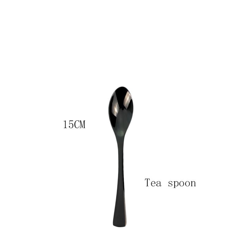 

Набор посуды из нержавеющей стали, кухонный набор столовых приборов, черный нож для стейка, десертная ложка, столовые приборы, вилка, аксессуары для сервировки стола