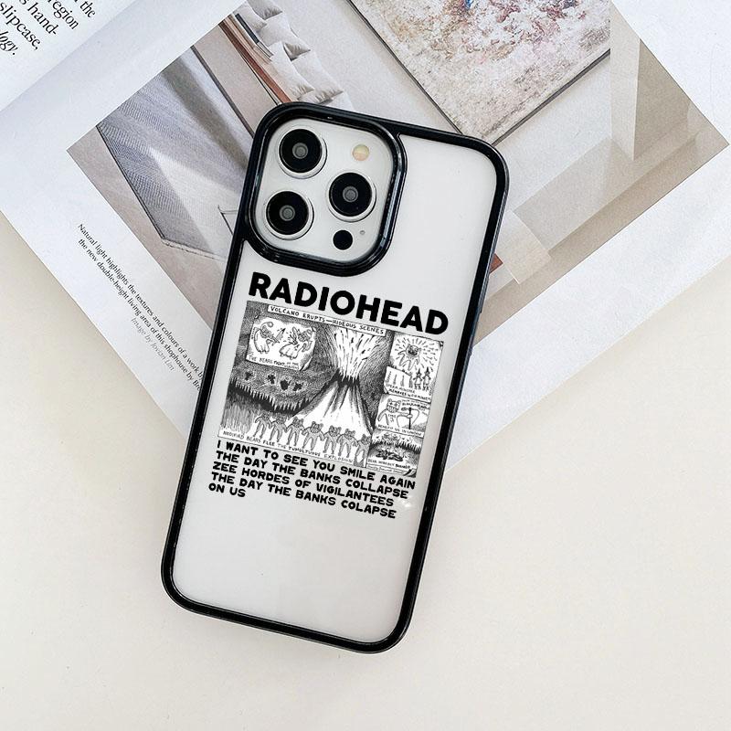 Transparente Handyhülle mit Radiohead-Motiv für iPhone 14, 12, 11, 13 Pro Max, X, XR, XS, SE (2020), 7, 8 Plus