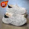 Baotou Cotton Slippers Men's Winter Velvet Warm Bag Heel Cotton Shoes Waterproof and Non-slip Thick Sole Heightening Large Size Slippers