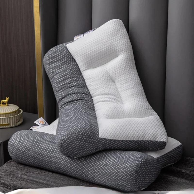 Orthopedic Pillow for Cervical Support & Sleep Aid, Reverse Traction Zoned Design with Soy Fiber Knitted Core (Home/Dorm Use)