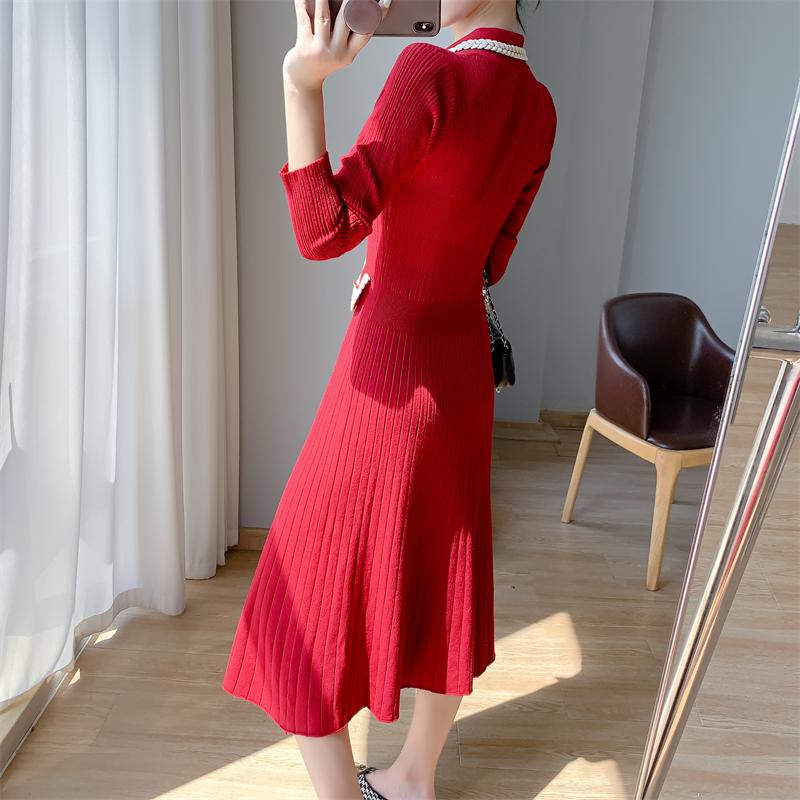 French Elegant Autumn New Knitted Dress Women Vintage Slim Long Sleeved  Dresses Party Korean Fashion Designer Casual Clothing  buy the best  products in the Ayzeze online store