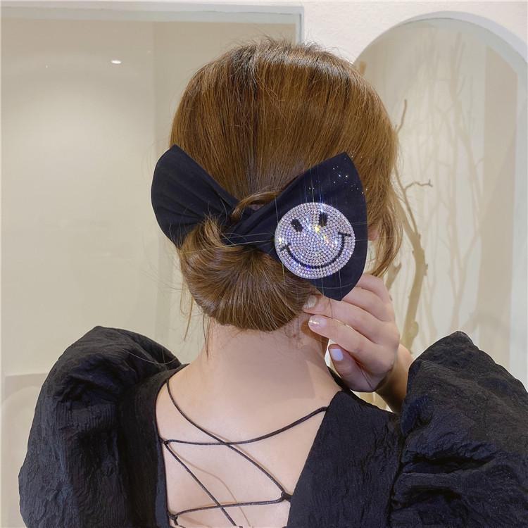 Exquisite Black Ribbon Bow Hairpin – Elegant Luxury Women's Headwear
