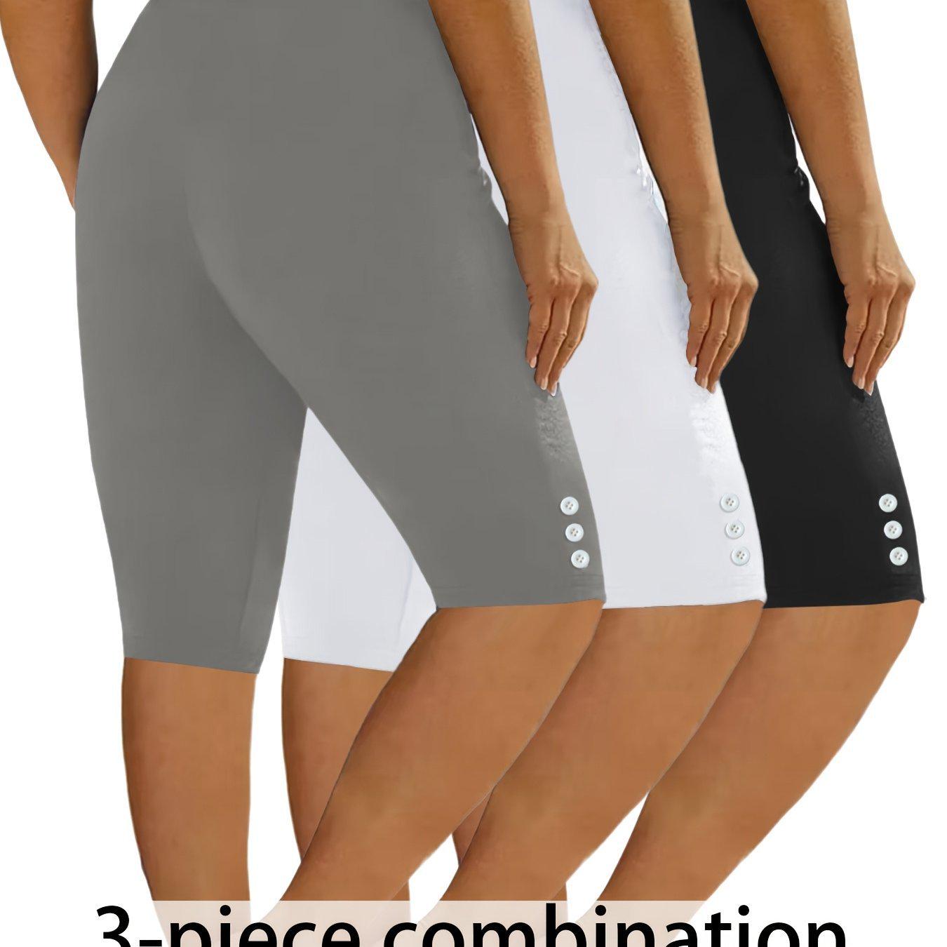 Solid Casual Capris - New European & American Style Extra Extra Large