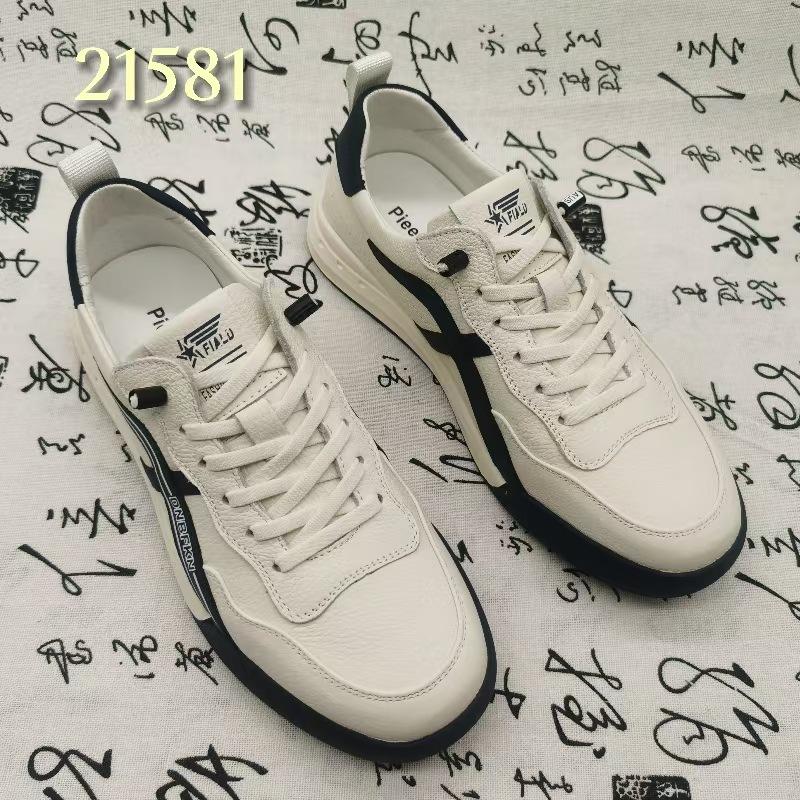 

Four sports leather shoes men s cowhide round head trend fashion casual men s versatile leather shoes 43 синій