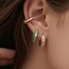 Versatile Rectangular Zirconia Diamond Earrings – Stainless Steel, Multiple Colors, Shiny European & American Light Luxury Accessory