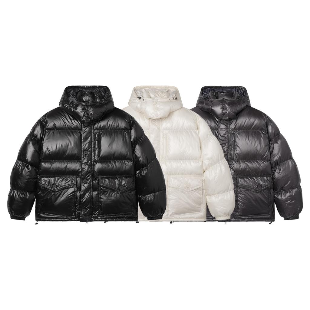 Apostrophe Comma High-Gloss Multi-Hood Detachable Short Padded Jacket_Black