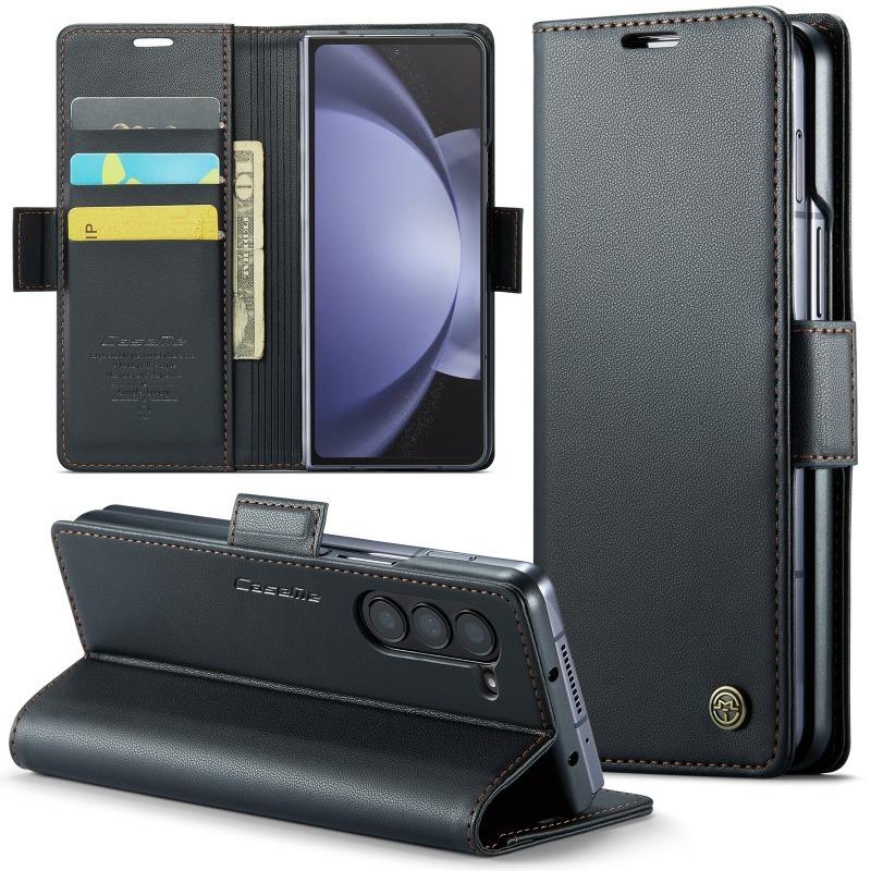 Magnetic Flip PU Leather Phone Case for Samsung Galaxy Z Fold 6 5 Fold6 Fold5 5G Wallet with Card Holder Protective Cover