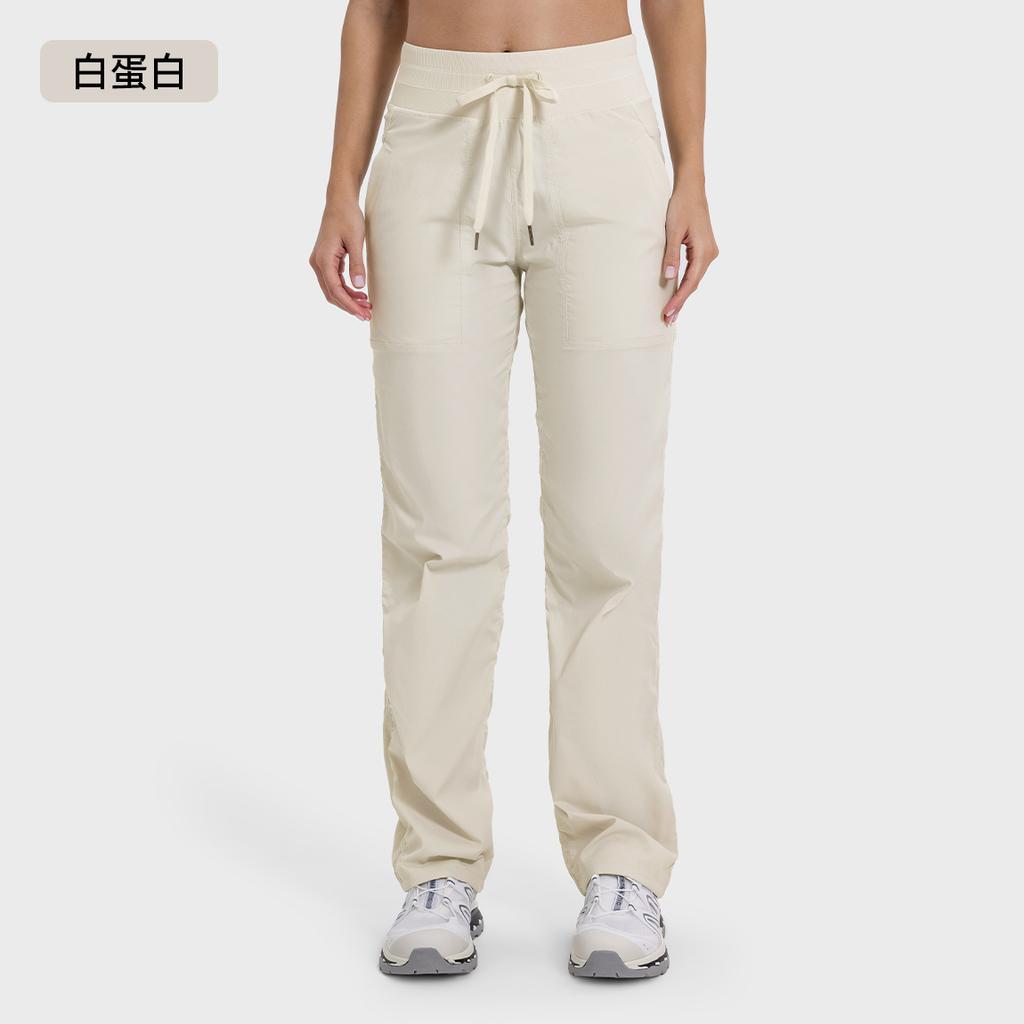 High waist loose trousers women's ice-feeling quick-drying casual woven sweatpants running two wear fitness wide-leg pants SS