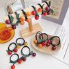 Korean Cherry Leather Ring Head Cute Hair Rope Rubber Band Headdress Baby Girls Headwear Kids Hair Accessories