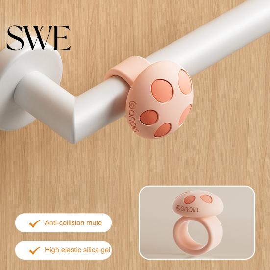 Universal Door Stopper 1/3Pcs Mushroom Handle Bumper Ring Silicone Wall Protector Anti-collision Knob Lever Buffer